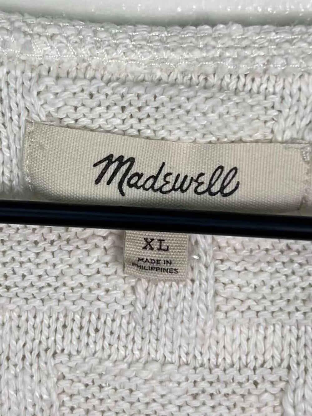 Madewell Basketweave-Stitch Vest  Cropped Cream Size XL - Picture 5 of 8